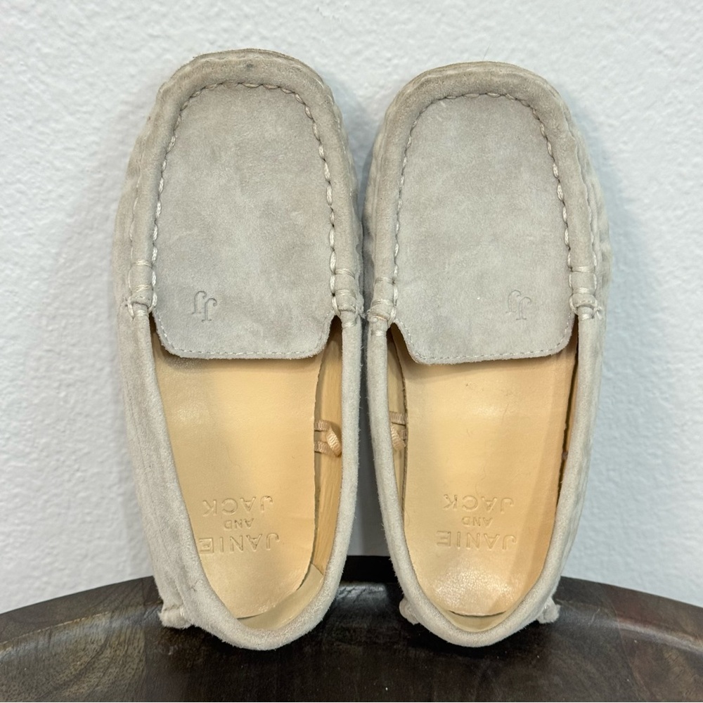 Janie and Jack Kids Size 9 Gray Suede Leather Slip On Loafers Classic‎ Preppy
